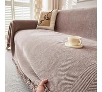 FZKun Housse de canapé - Housse décorative en chenille texturée pour canapé, couverture de protection pour toutes les saisons, pour salon, chambre à coucher, voyage (café, 180x260 cm)