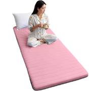 FZKun Matelas de sol simple avec sac de rangement sous vide réutilisable - Tapis tatami japonais enroulable en coton - Lit d'appoint pliable pour dortoir d'étudiant (90 x 190 cm, rose)