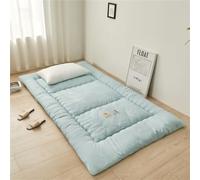FZKun Matelas Futon Pliable 1 Place, Matelas de Sol Japonais Portable Pliable Tatami Lit Futon Doux Matelas d'appoint Matelassé pour Lit de Couchage Simple (Bleu,0.9 * 1.95m)