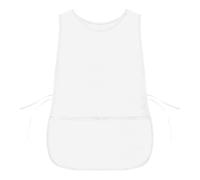 FZKun Tablier sans manches - Tablier de travail imperméable avec poches, 1 x blanc, S: 66*48cm