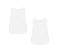FZKun Tablier sans manches - Tablier de travail imperméable avec poches, Blanc x 2, L: 76*55cm