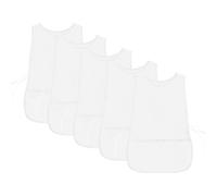 FZKun Tablier sans manches - Tablier de travail imperméable avec poches, Blanc x 5, L: 76*55cm