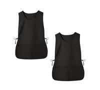 FZKun Tablier sans manches - Tablier de travail imperméable avec poches, Noir x 2, S: 66*48cm