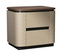 FZL02068LM Chambre Table de Nuit décorative matelassée à 2 tiroirs | Rangement de la chambre(Beige,Petit)