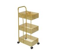 FZL02068LM Chariots de Service Support De Rangement for Chariot, en Métal for Cuisine Et Salle Bain, Mobile for, À roulettes Organisation(Golden,Moyen)