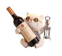 FZL02068LM Porte-vin Fortune Cat casier à vin Refroidisseur de décorations Ornements Salon Meuble TV buffets Organisateur(Grigio)