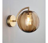 FZQSXAZU Applique Murale en Verre Style Nordique Post-Moderne, Industrielle et Rustique, mi-siècle, Vert Clair, Gris, Ambre, à Nervures, Ronde, à Fixer au Mur, pour Salle de Bain, Chambre,