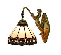 FZQSXAZU Applique Murale QTANZIQI, 1 lumière, Style Lanterne, Lampe Industrielle avec vitrail, Style Vintage, pour Commode, bibliothèque, Salon - à (L)