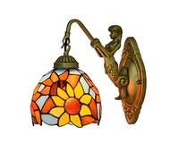FZQSXAZU Applique Murale QTANZIQI, 1 lumière, Style Lanterne, Lampe Industrielle avec vitrail, Style Vintage, pour Commode, bibliothèque, Salon - à (L)
