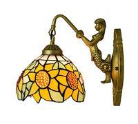 FZQSXAZU Applique Murale QTANZIQI, 1 lumière, Style Lanterne, Lampe Industrielle avec vitrail, Style Vintage, pour Commode, bibliothèque, Salon - à (L)