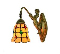 FZQSXAZU Applique Murale QTANZIQI, 1 lumière, Style Lanterne, Lampe Industrielle avec vitrail, Style Vintage, pour Commode, bibliothèque, Salon - à (E)