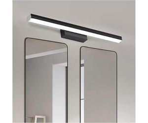 FZQSXAZU Applique Murale QTANZIQI, Lampe Miroir, façade en Aluminium et Acrylique Noir, pour Baignoire, Chambre, Coiffeuse, Maquillage, Armoire, Lampe décorative LED, lumière Blanche, 51 cm