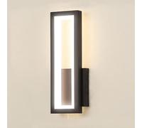 FZQSXAZU Applique Murale rectangulaire Fine avec Finition Noire, Structure en métal et Abat-Jour en Acrylique Clair, Lampe LED Moderne, Applique Murale à Montage en Surface, Lampe de Chevet
