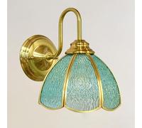 FZQSXAZU Appliques murales QTANZIQI, Style Vintage, éclairage en Verre à 1 lumière avec Abat-Jour coloré, doré, pour Salle de Bain, Chambre, Couloir, luminaire rétro -D(E)