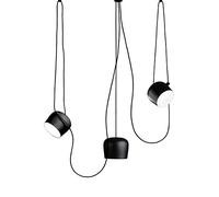 FZQSXAZU Lustre Fantaisie en Fer Style Nordique, Abat-Jour Rond à LED Noir Multi-têtes, luminaire décoratif pour Magasin de vêtements, Bar, Salon, 7 têtes, 18 cm