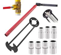 FZYCOM Lot de 2 Clés de Robinet, Cle pour Robinet Evier, Clé Robine, Clés Tubulaires et à Pipe, Cle a Bonde Pour L'installation de Robinets et de Tuyaux Dans des Espaces Restreints