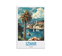 FZYUEN Izmir Affiche de voyage vintage Turquie 40 x 60 cm Impression sur toile pour décoration murale décoration chambre à coucher