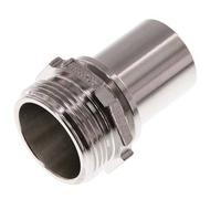 G 1 1/4'' Male x 32mm Barbe de tuyau en acier inoxydable avec collier de sécurité DIN 2817