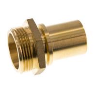 G 1 Barbe de tuyau en laiton 1/4'' mâle x 32mm avec collier de sécurité DIN 2817