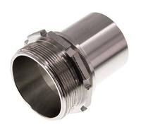 G 2 1/2'' Male x 63mm Barbe de tuyau en acier inoxydable avec collier de sécurité DIN 2817