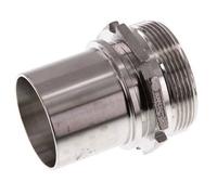 G 2'' Male x 50mm Barbe de tuyau en acier inoxydable avec collier de sécurité DIN 2817