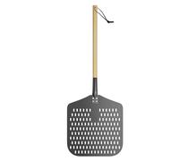 G.a HOMEFAVOR Pelle à Pizza Perforée 12 Pouces, Pelle a Pizza Pizza Paddle en Aluminium Anodisé Dur avec Manche en Bois, Parfaite pour la Cuisson des Pizzas et du Pain à la Maison