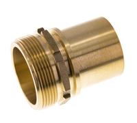 G Embout de tuyau en laiton 2'' mâle x 50mm avec collier de sécurité DIN 2817