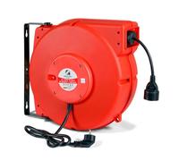 G Enrouleur de Câble Automatique 20 m x 2,5 mm² - Enrouleur Rétractable avec Support Mural Pivotant, 1600 W Enroulé / 3200 W Déroulé