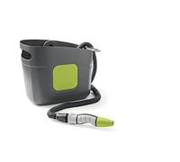 G.F. SRL, Aquapop Grey Pro 15, Tubo Auto-Estensibile in Tessuto MADE IN ITALY, con Contenitore in plastica, Mini Lancia e Raccordi, per irrigare Giardini e Balconi, Grigio scuro