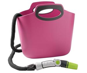 G.F. SRL Aquapop Tuyau Extensible pour Jardin, 30 Mètres, en Kit prêt à l’Emploi, avec Sac - Conteneur en Plastique, Fuchsia