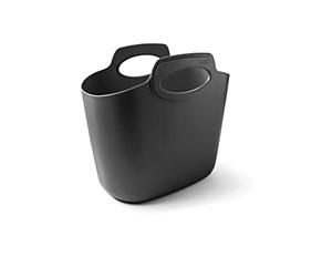 G.F. SRL FOR 2 Everyday Sac en plastique de rangement multi-usages avec poignées Gris anthracite, gris anthracite, Minimal