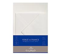 G. Lalo 61400L Ensemble 10 feuilles et 5 enveloppes Verge de France format A5, 21.30 x 16.30 x 0.80 cm, Blanc