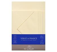G. Lalo 61416L Ensemble 10 feuilles et 5 enveloppes Verge de France ivoire format A5, 21.30 x 16.30 x 0.80 cm, Ivoire