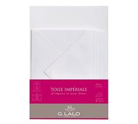 G. Lalo 62200L Ensemble 10 feuilles et 5 enveloppes Toile impériale format A5, 21.30 x 16.30 x 0.80 cm, Blanc