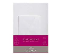 G. Lalo 63500L Ensemble 10 feuilles et 5 enveloppes Toile impériale format A4, 30 x 22.60 x 0.50 cm, Blanc