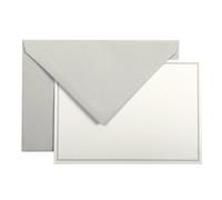 G.Lalo Pack De 10 Cartes Bordées Gris Souris Avec Enveloppes