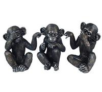 G&S Set 3 Singes de la Sagesse XL, Collection Jungle, H 30 cm