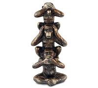 G&S Statuette Totem 3 Singes de la Sagesse en résine, H 20 cm