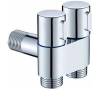 G1/2 0.2 cm double commande robinet de machine à laver WC, vanne triangulaire de remplissage à trois voies, vanne d'angle de cont