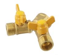 G12 Adaptateur de robinet 2 voies en laiton pour une irrigation efficace du jardin, connecteur de tuyau double sortie avec valve de contrôle du débit réglable