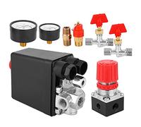 G2-1/4in Pressostat Compresseur d'Air 0,05~1,2Mpa, 3000L/min, Pressostat Accessoires Compresseur, Piece Detachee Compresseur, avec Régulateurs Jauge (Tri-échelles)