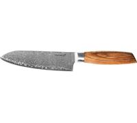 G21 Gourmet Damascus 17 cm, couteau Santoku, manche en bois zébré