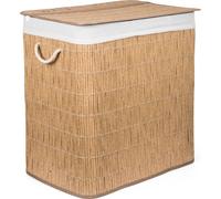 G21 Panier à linge 150 l avec séparateurs, design rotin avec panier blanc