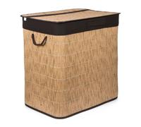 G21 Panier à linge 150 l avec séparateurs, design rotin avec panier marron