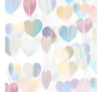 G2PLUS 12 m Guirlande Cœurs:Guirlande en Holographique Papier,4 x 3 m Bannière Suspendue idéal pour Fêtes d'anniversaire,Mariages,Saint-Valentin,Décorations DIY et Anniversaires