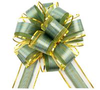 G2PLUS 12PCS Nœuds à Tirer en Ruban Verde Noël Ruban de Cadeau Nœuds à Tirer Grands Nœuds Rubans pour Cadeaux de Noël,Noël Mariage Fête Décoration de Voiture