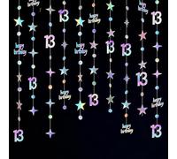 G2PLUS 13 Ans Guirlande Happy Birthday,13 Ans Deco Anniversaire Irisée