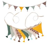 G2PLUS 2.6m Guirlande Fanions Enfant,Fanion Chambre Enfant Jaune Marron