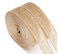 G2PLUS 2cm Naturel Ruban de Jute,Ruban Toile de Jute 20m | Rouleau Toile de Jute Vintage pour Les Emballages Cadeaux,Noël Décorations de Mariage,Anniversaire
