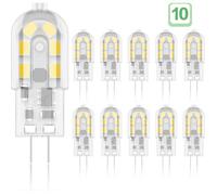 G4 2W LED Ampoule, 20W Ampoules Halogènes équivalentes, Blanc Chaud 3000K,200Lm,12x SMD,12V AC/DC - Pack de 10